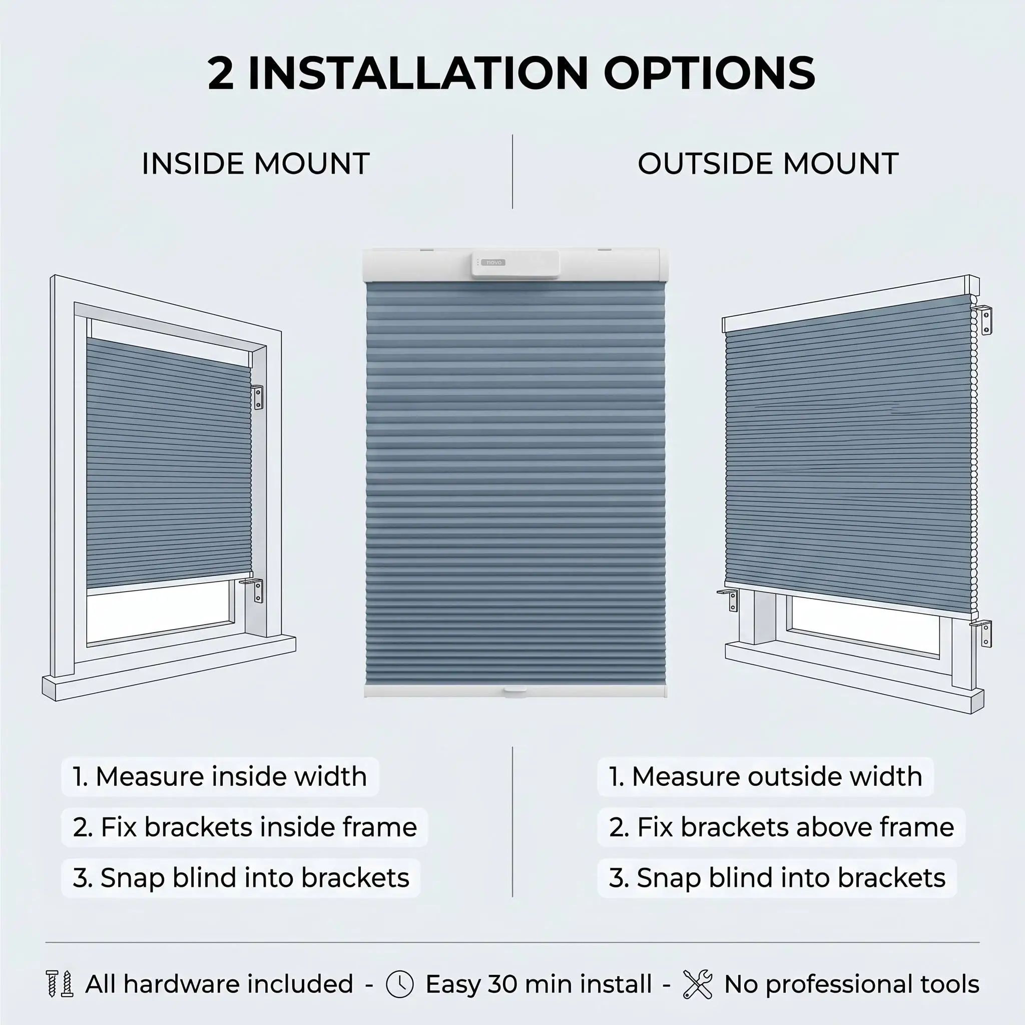Motorized Polyester Honeycomb Blinds Cordless Custom Size Thermal Insulation Anti-UV - Image 5