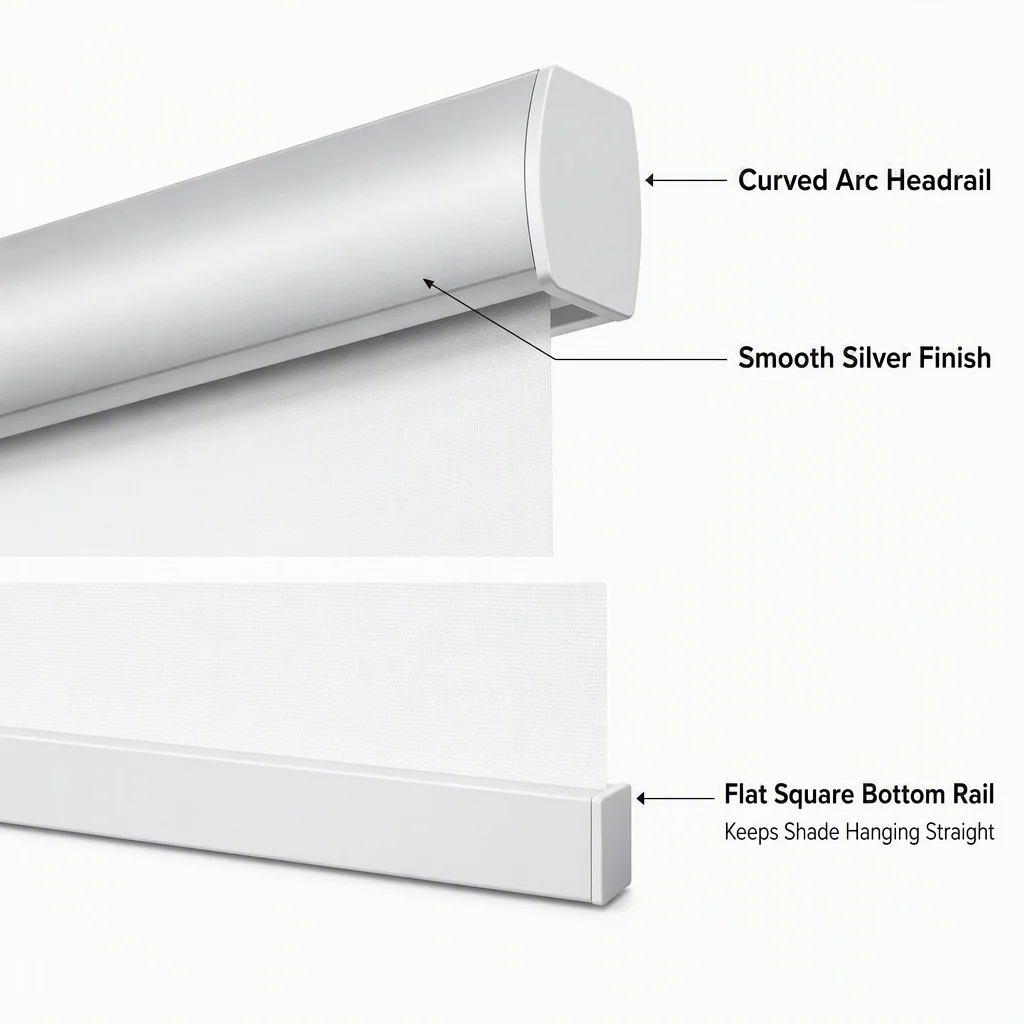 Motorized Roller Shades Anti-UV Semi-Sheer USB Rechargeable Remote Control Custom Arc Headrail Study Room - Image 4