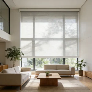 Motorized Roller Shades Smart Electric Window Blinds Remote Control 100 Percent Blackout UV Protection
