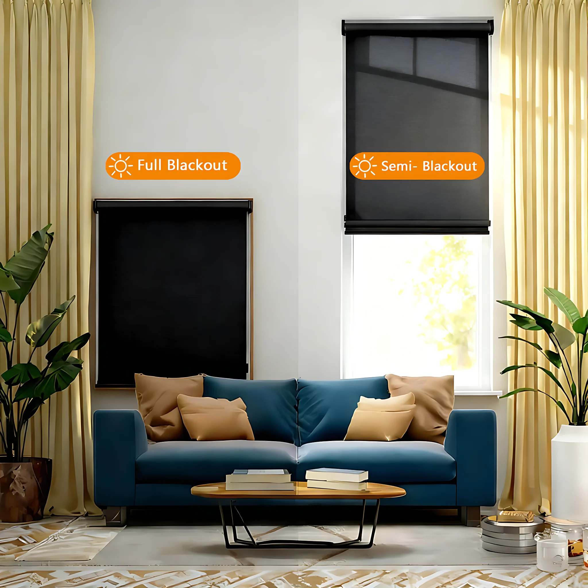 Motorized Roller Shades Smart Electric Window Blinds Remote Control 100 Percent Blackout UV Protection - Image 6