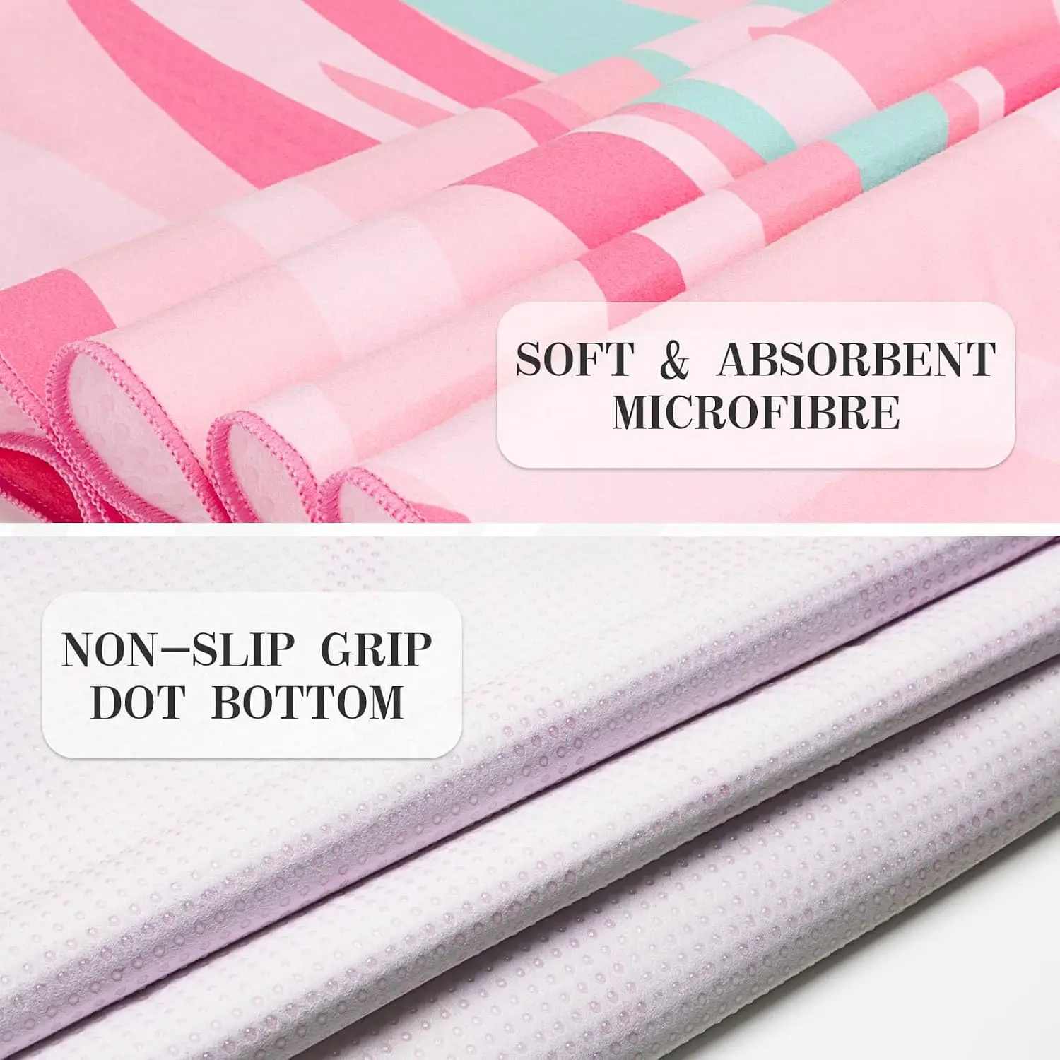 Non-Slip Microfiber Yoga Mat Towel 63x183cm Hot Yoga Pilates with Bag - Image 3