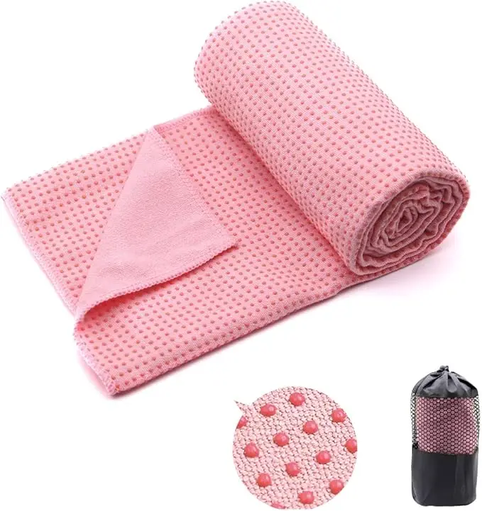 Non-Slip Microfiber Yoga Towel with Grip Dots Quick Dry Hot Yoga Mat Towel - Image 4