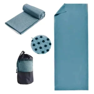 Non-Slip Microfiber Yoga Towel with Grip Dots and Carry Bag Quick Dry