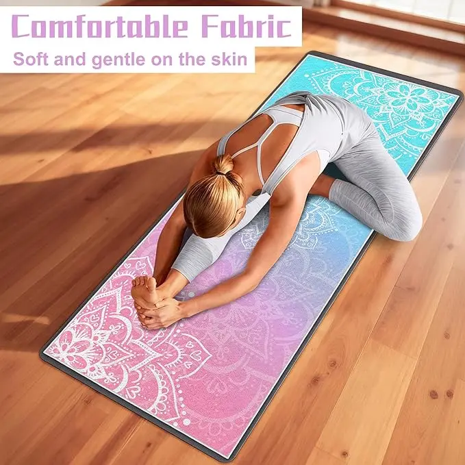 Non Slip Yoga Towel with Grip Dots Microfiber Quick Dry Absorbent Portable - Image 4