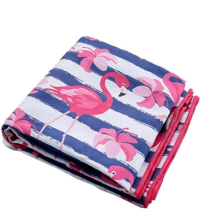 OEM Eco-Friendly Microfiber Gym Towel Quick Dry Antimicrobial 2-Sided Print Travel with Bag - Image 2