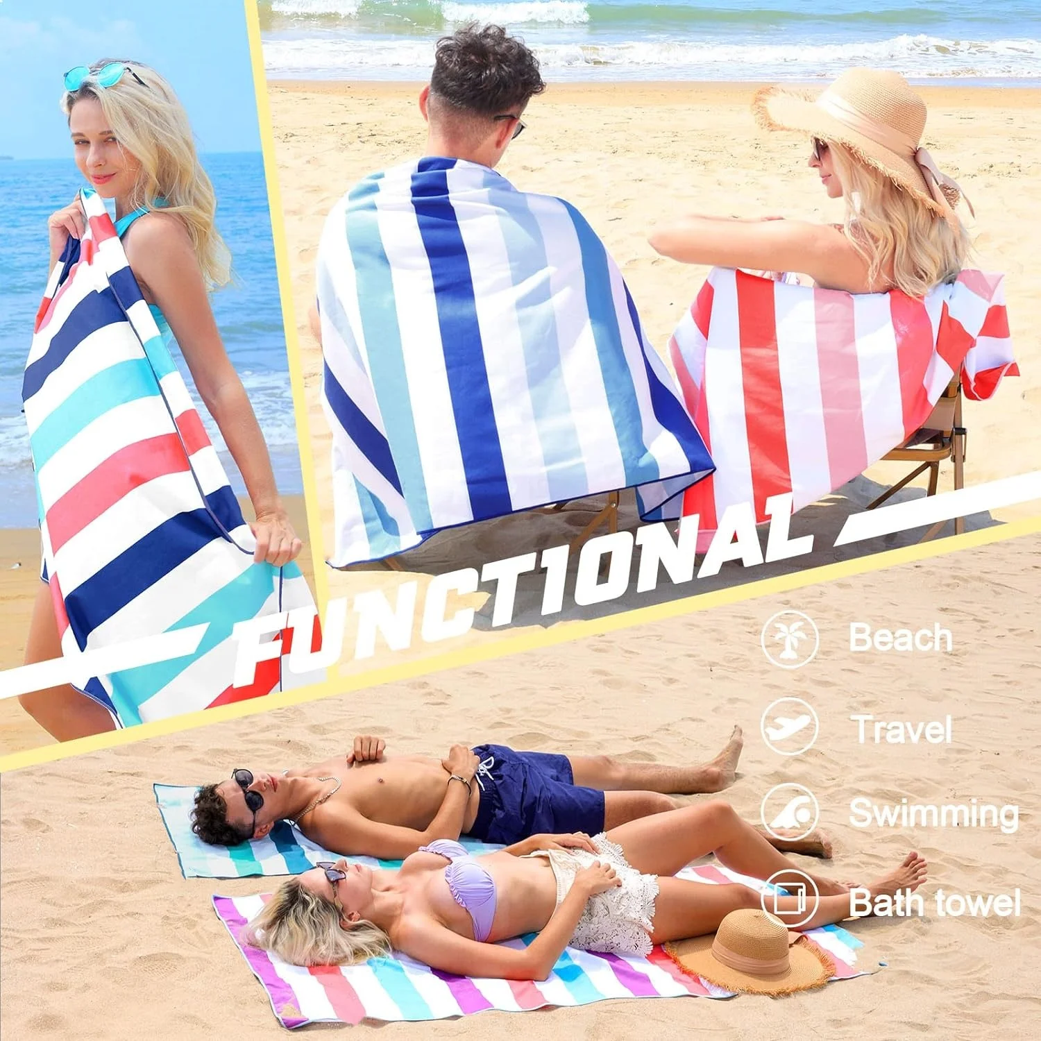 OEM Microfiber Sport Beach Towel Custom Sand Free Quick Dry Lightweight - Image 4