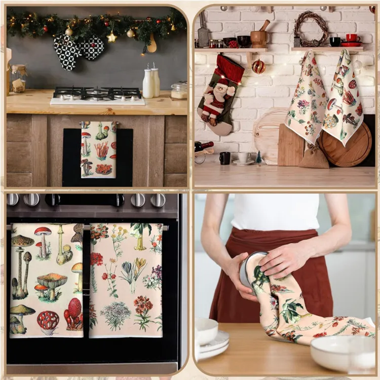OEM Microfiber Sublimation Kitchen Tea Towel Custom Logo Round Square Roll - Image 3