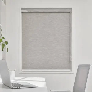 OEM ODM Arc Curved Roller Shades Gray Semi-Blackout Fabric Custom Size Hotel Commercial