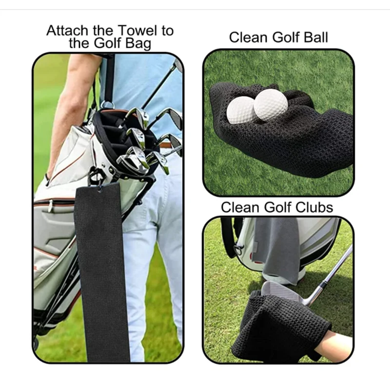 OEM Printed Magnet Waffle Golf Towel Microfiber 400gsm - Image 2