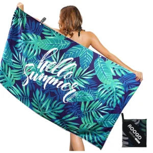 OEM Printed Recycle Microfiber Towel Absorbent Quick Dry Beach Sports Towel