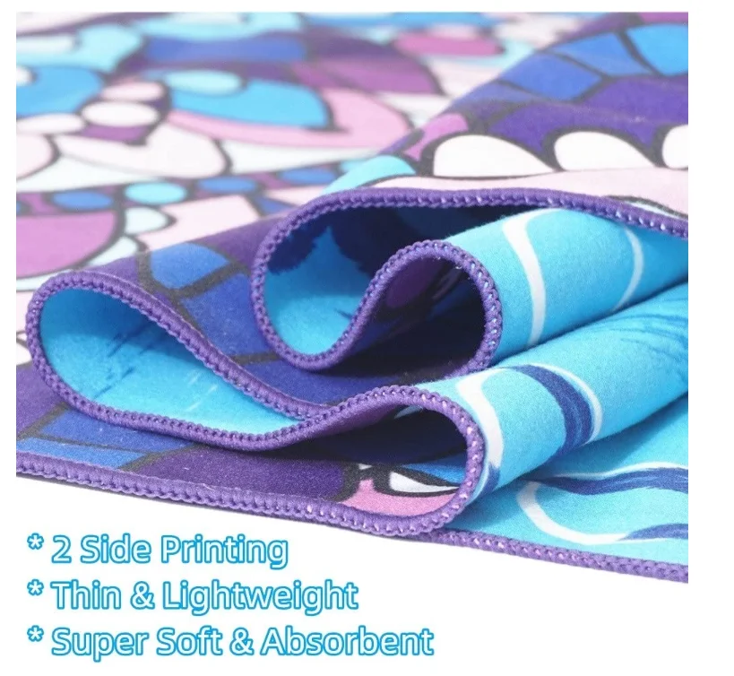 OEM Printed Recycle Microfiber Towel Absorbent Quick Dry Beach Sports Towel - Image 6