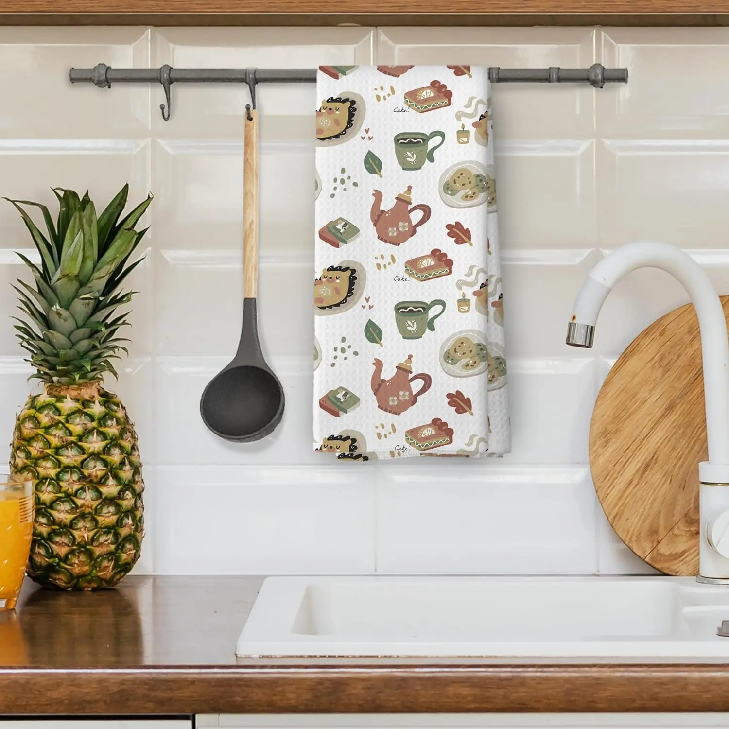 Odor-Resistant Fast-Dry Digital Print Floral Towel Recycled Antibacterial Kitchen Helper - Image 5