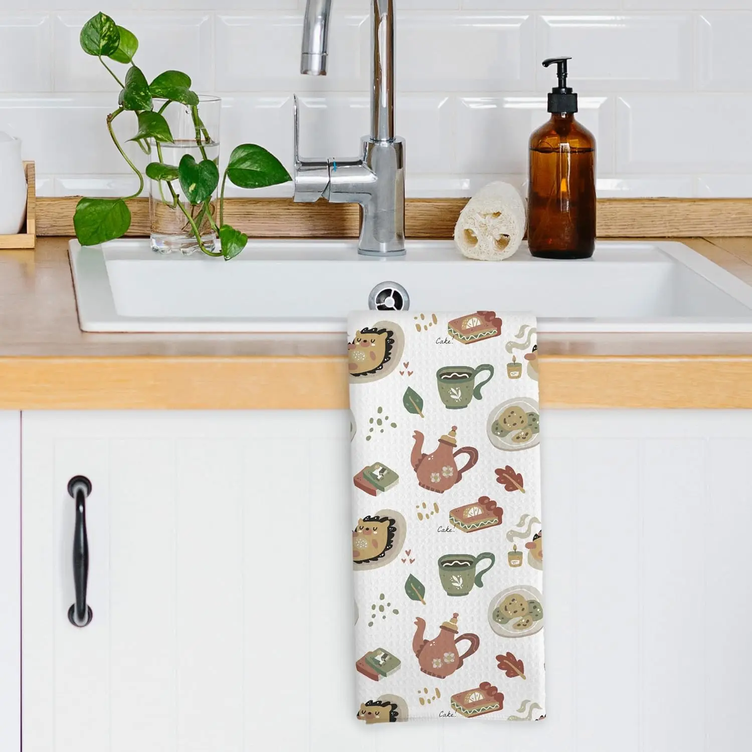 Odor-Resistant Fast-Dry Digital Print Floral Towel Recycled Antibacterial Kitchen Helper - Image 6