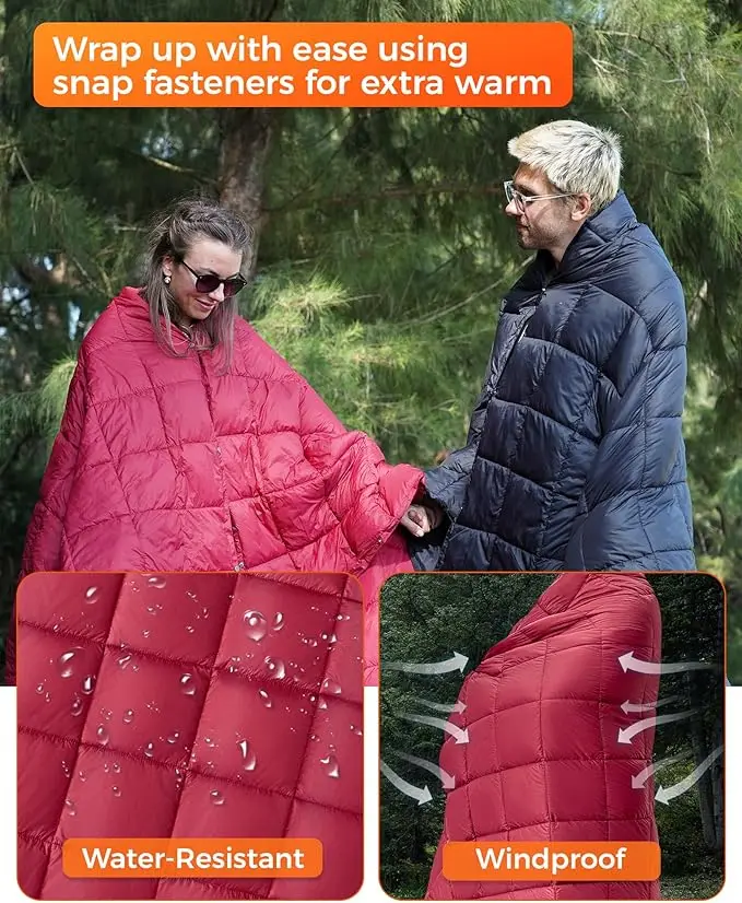 Outdoor All-Season Waterproof Blanket 600g Puffy Cotton Throw Quilt Camping Hiking - Image 3