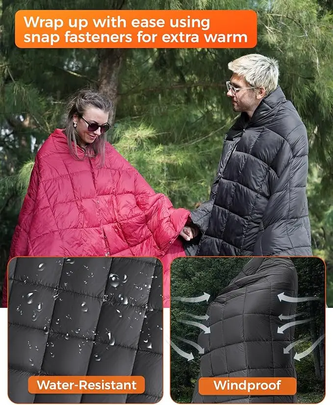 Outdoor All-Season Waterproof Blanket 600g Puffy Cotton Throw Quilt Camping Hiking - Image 5