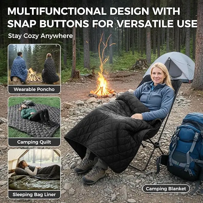 Outdoor Custom Down Puffy Blanket Waterproof Windproof Lightweight Easy Carry - Image 2