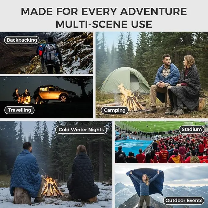 Outdoor Custom Down Puffy Blanket Waterproof Windproof Lightweight Easy Carry - Image 5