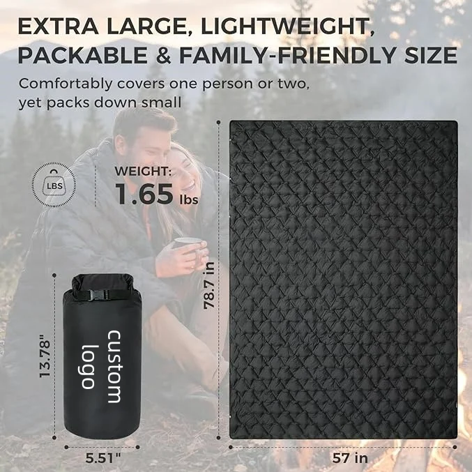 Outdoor Custom Down Puffy Blanket Waterproof Windproof Lightweight Easy Carry - Image 6