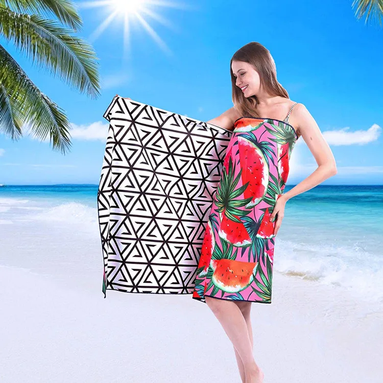 Oversize Microfiber Beach Towel Quick-Dry Sand-Free Woven Sports Lightweight Recycled Polyester Travel - Image 3