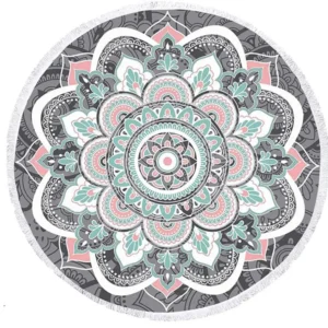 Oversize Round Beach Towel Soft Absorbent Fast Dry Sand-Free Waffle Picnic Yoga Mat
