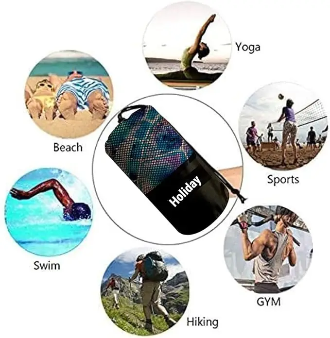Oversized Microfiber Beach Towel Sand Free Quick Dry Lightweight Travel Marble Gold Print - Image 2
