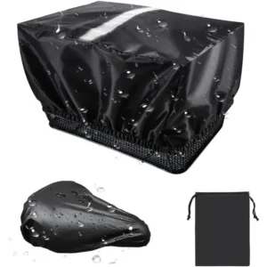 Oxford Fabric Bicycle Basket and Seat Rain Covers Stable Solid Waterproof with Oxford Bag Packing