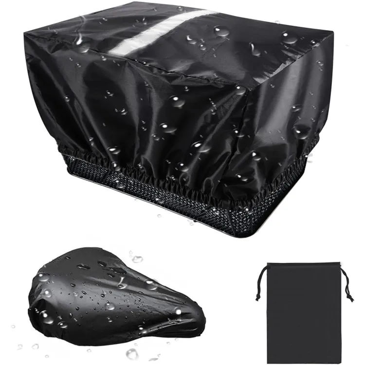 Oxford Fabric Bicycle Basket and Seat Rain Covers Stable Solid Waterproof with Oxford Bag Packing