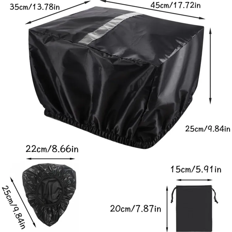 Oxford Fabric Bicycle Basket and Seat Rain Covers Stable Solid Waterproof with Oxford Bag Packing - Image 2