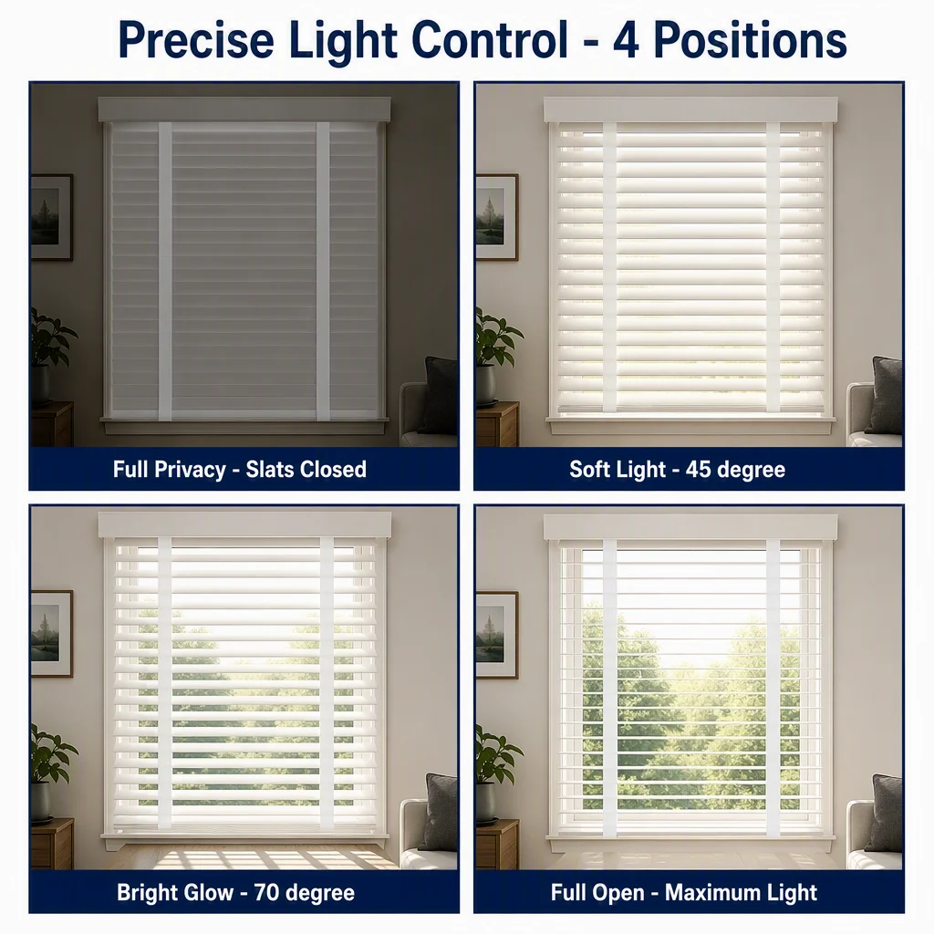 PVC 50mm White Venetian Blinds Waterproof Custom Size Cord Ladder Tape - Image 2