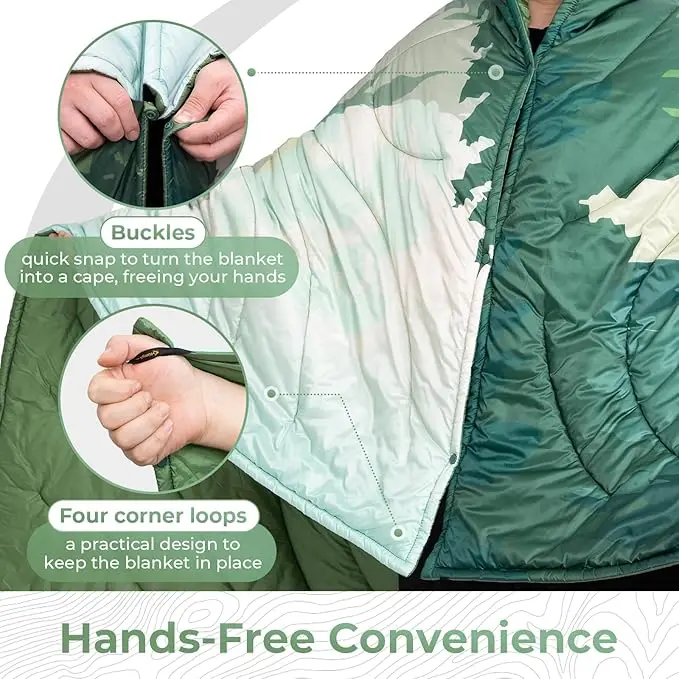 Packable Water Resistant Down Throw Quilt for Camping Hiking Picnic Warm - Image 3