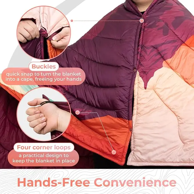 Packable Water Resistant Down Throw Quilt for Camping Hiking Picnic Warm - Image 3