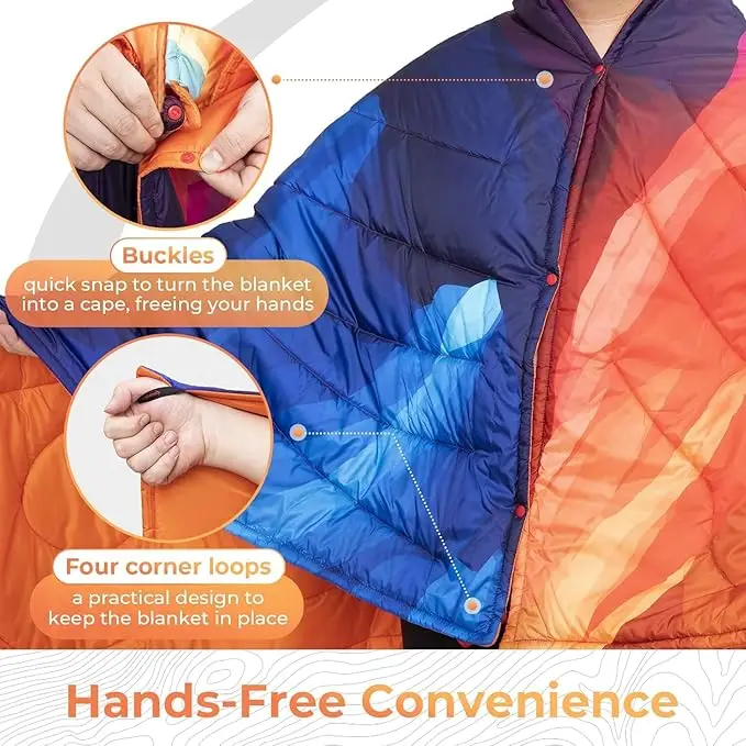 Packable Water Resistant Down Throw Quilt for Camping Hiking Picnic Warm - Image 3