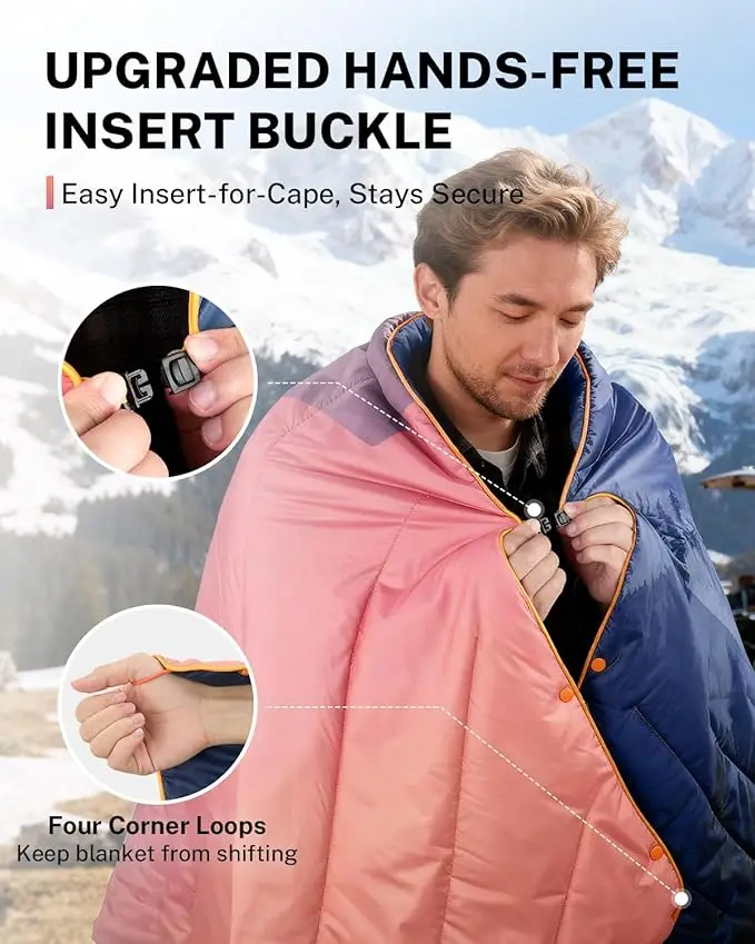 Packable Water Resistant Down Throw Quilt for Camping Hiking Picnic Warm - Image 3