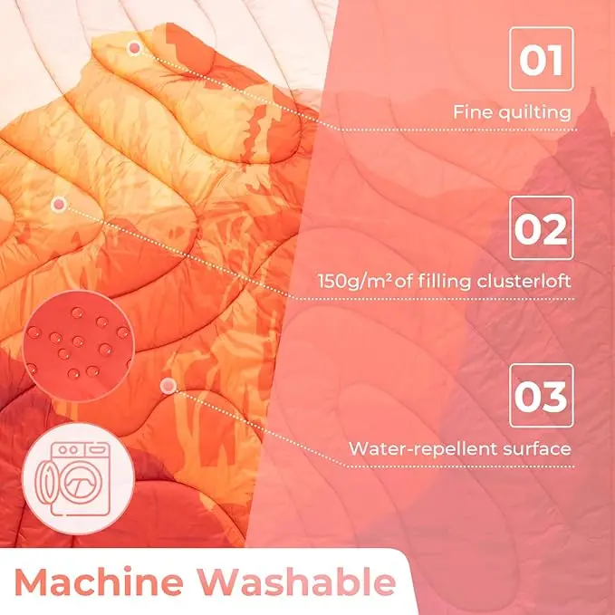 Packable Water Resistant Down Throw Quilt for Camping Hiking Picnic Warm - Image 5