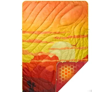 Packable Windproof Down Throw Quilt Water Resistant Warm Camping Hiking Picnic Blanket