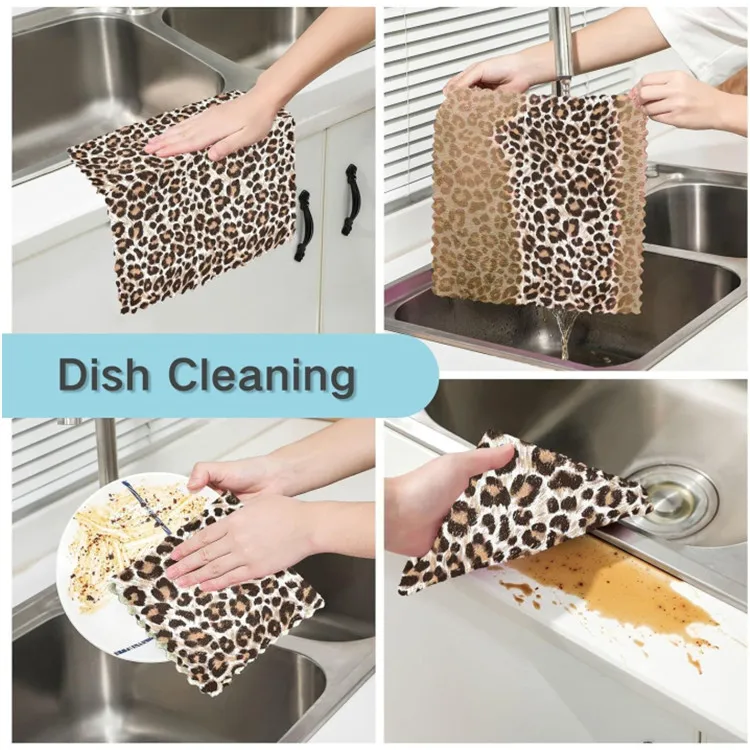 Panther Print Kitchen Dish Towel Quick Drying Absorbent Antimicrobial Tea Rag - Image 2