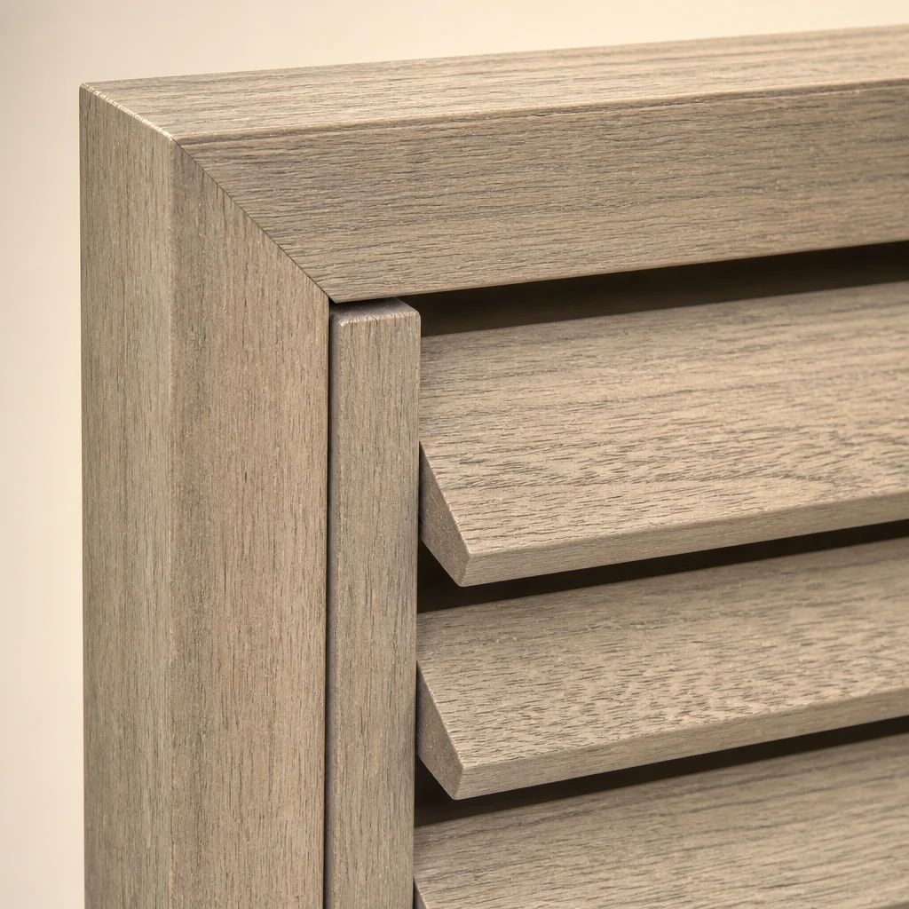 Paulownia Plantation Shutter 63mm Louvre Stained Solid Wood Tilt Rod Mid Rail Custom Size B2B - Image 2
