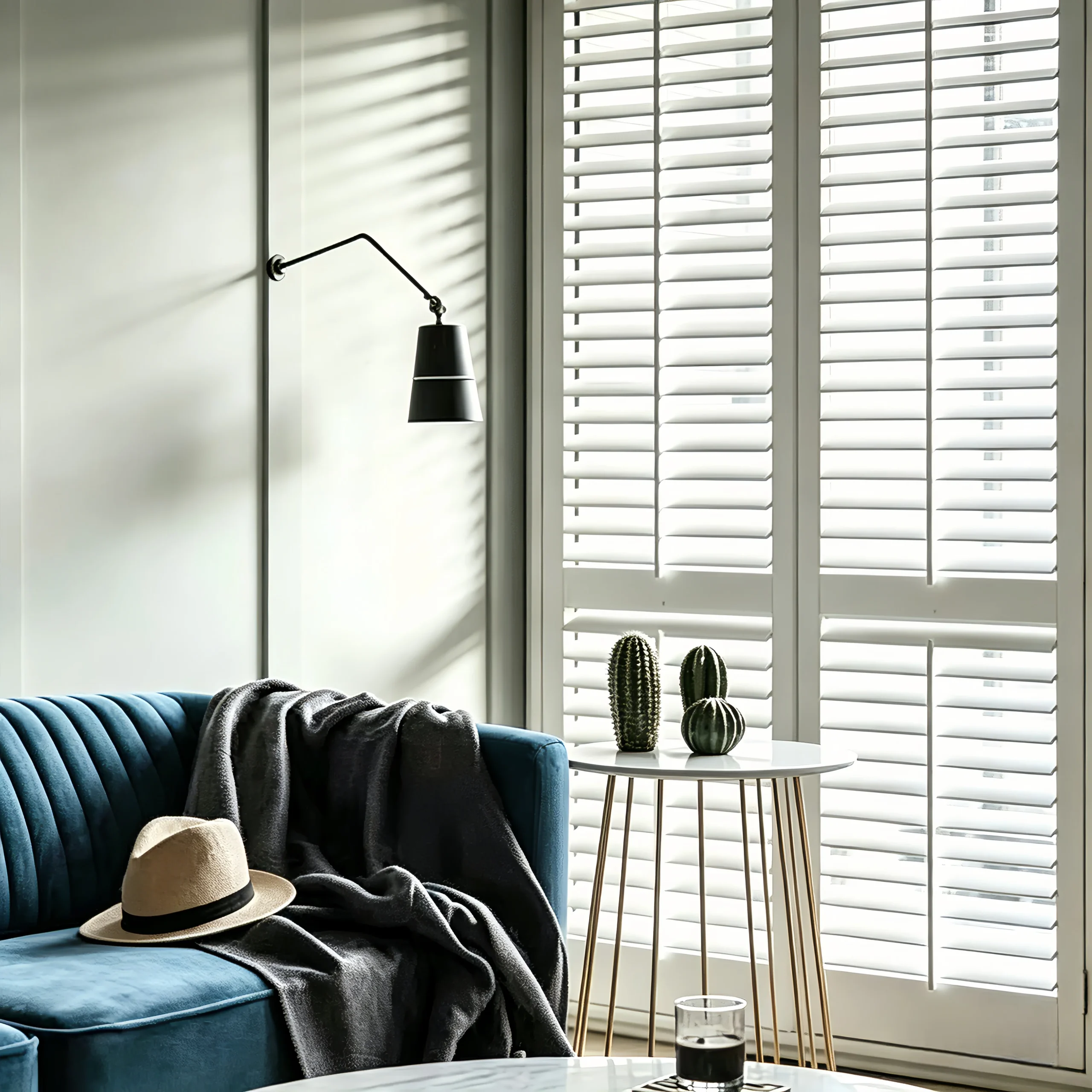 Paulownia Wood Plantation Shutters Natural Grain UV Blocking Custom Contemporary - Image 2