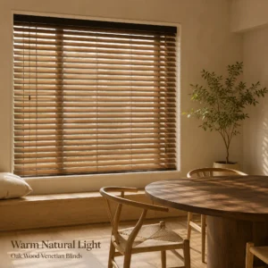 Paulownia Wood Venetian Blinds Custom Size Anti-UV Eco-Friendly Black Cord Control