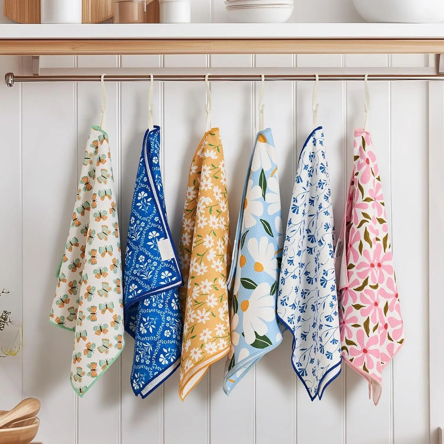 Personalized Floral Recycled Tea Towel - Super Absorbent Quick Dry Lightweight Reusable - Image 3