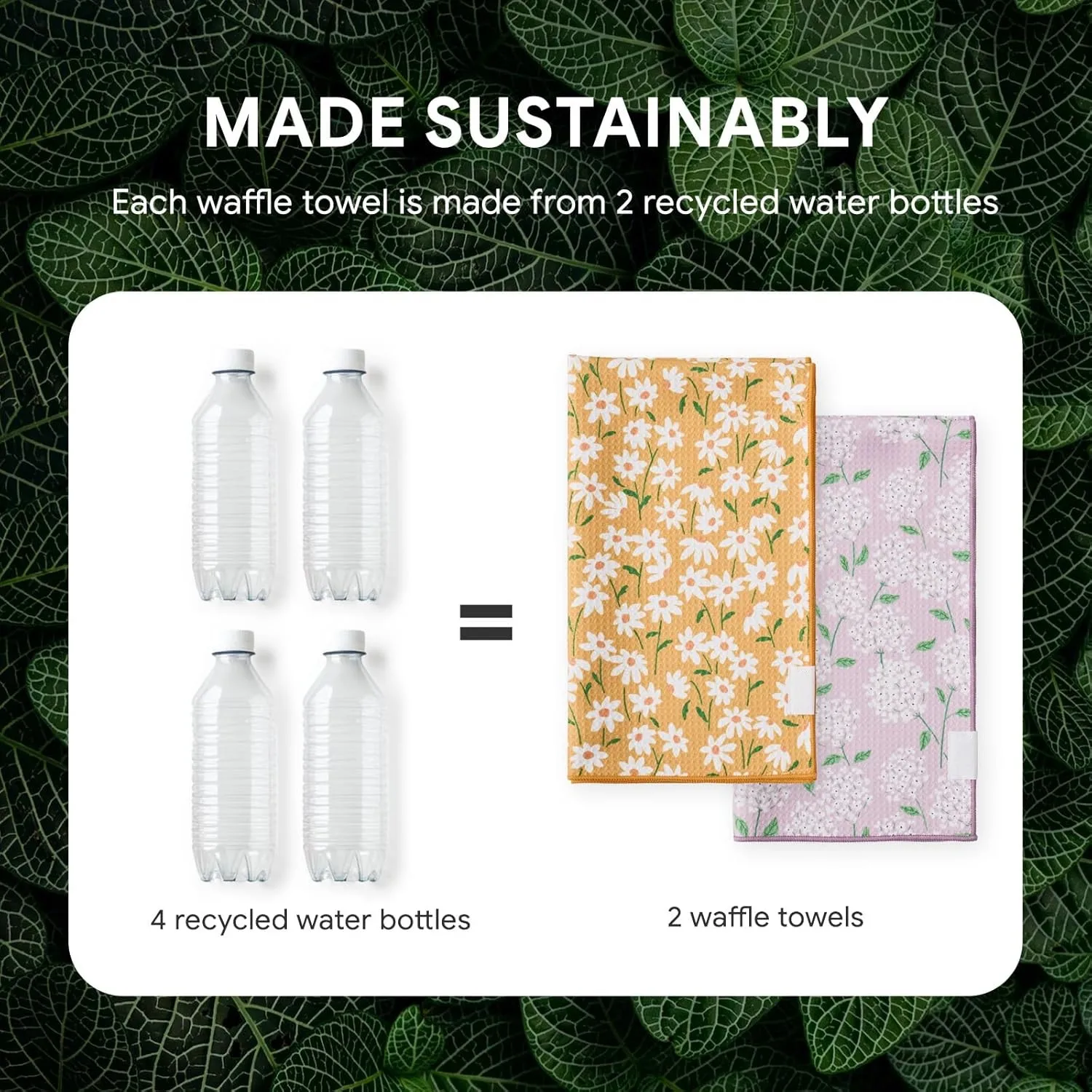 Personalized Floral Recycled Tea Towel - Super Absorbent Quick Dry Lightweight Reusable - Image 5