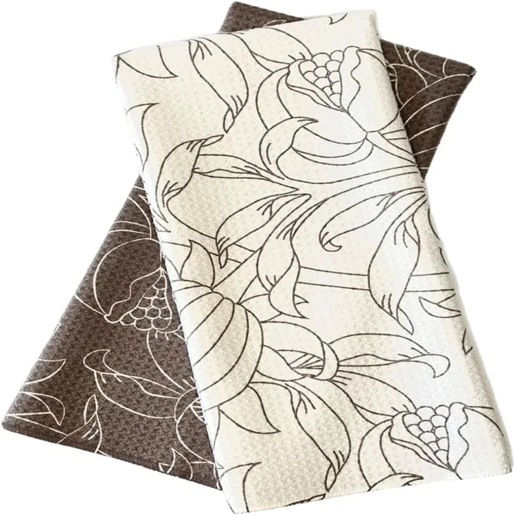 Personalized Floral Recycled Tea Towel Super Absorbent Quick Dry Reusable