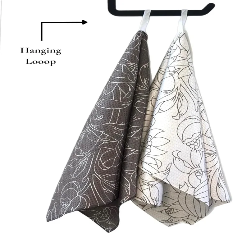 Personalized Floral Recycled Tea Towel Super Absorbent Quick Dry Reusable - Image 2