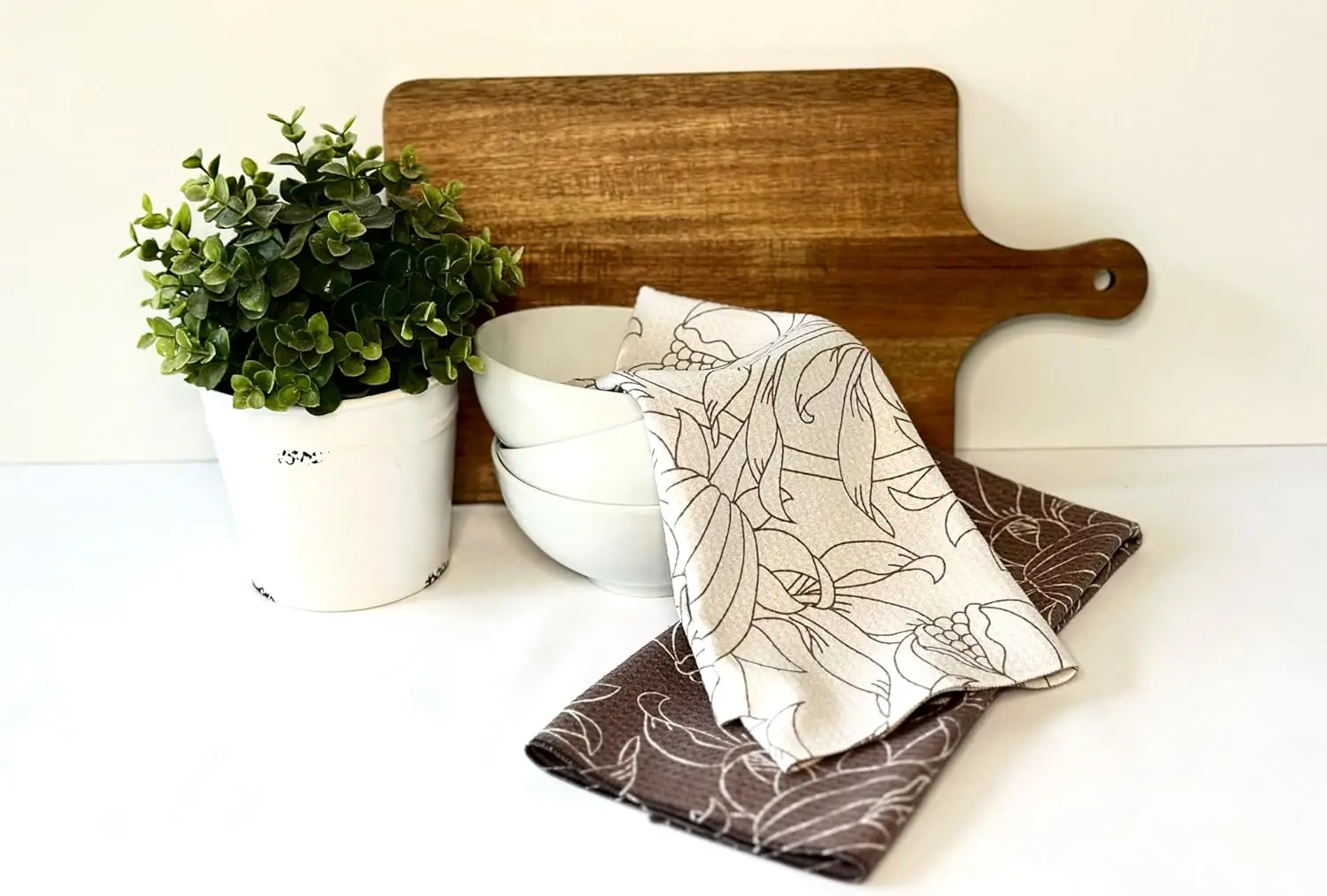 Personalized Floral Recycled Tea Towel Super Absorbent Quick Dry Reusable - Image 4