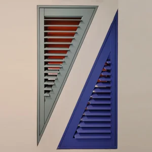 Personalized Wooden Horizontal Vent Windows Shutter Square Rectangle Modern Energy-Saving