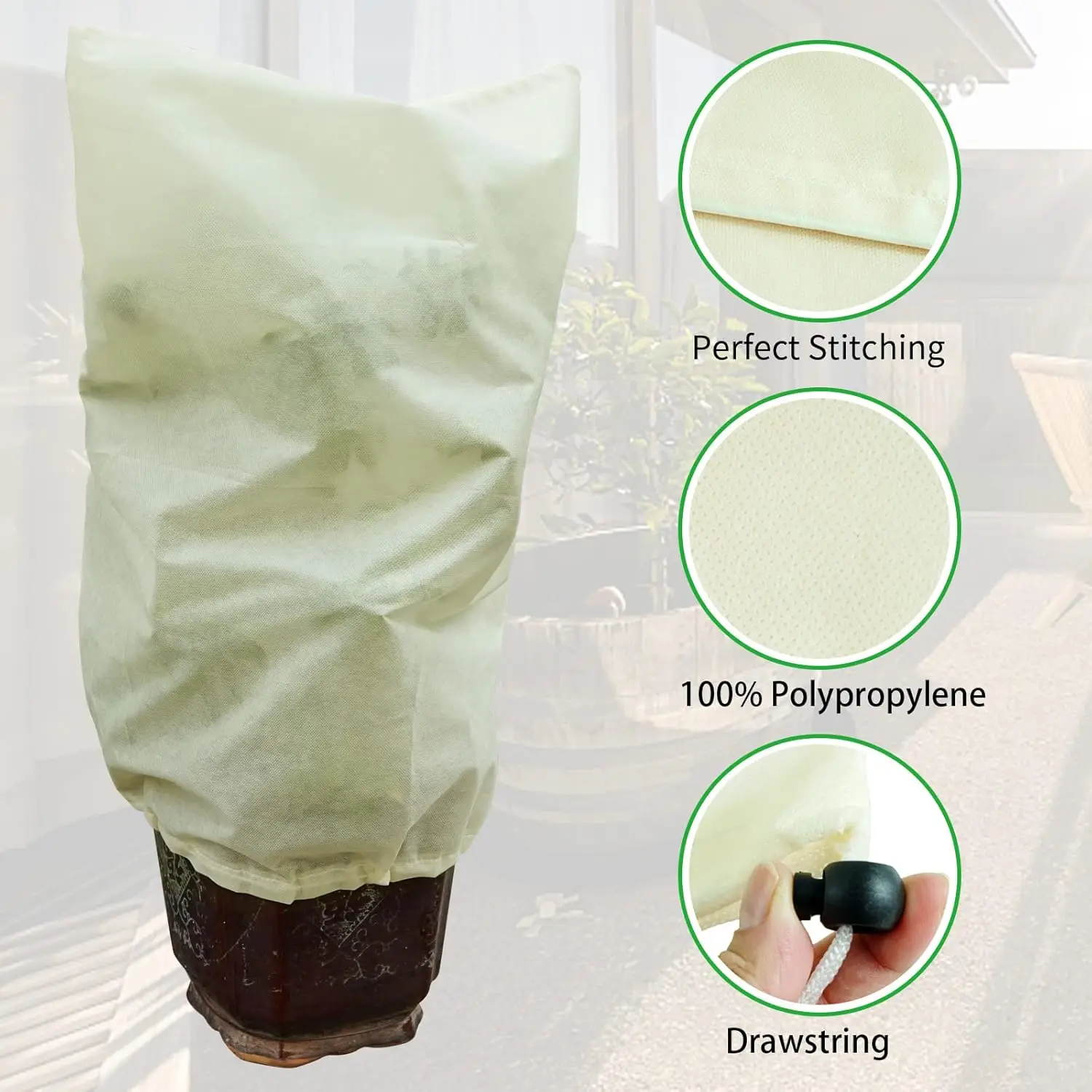 Plant Fleece Frost Protection Jackets 50g 80x100cm Winter Plant Covers - Image 2