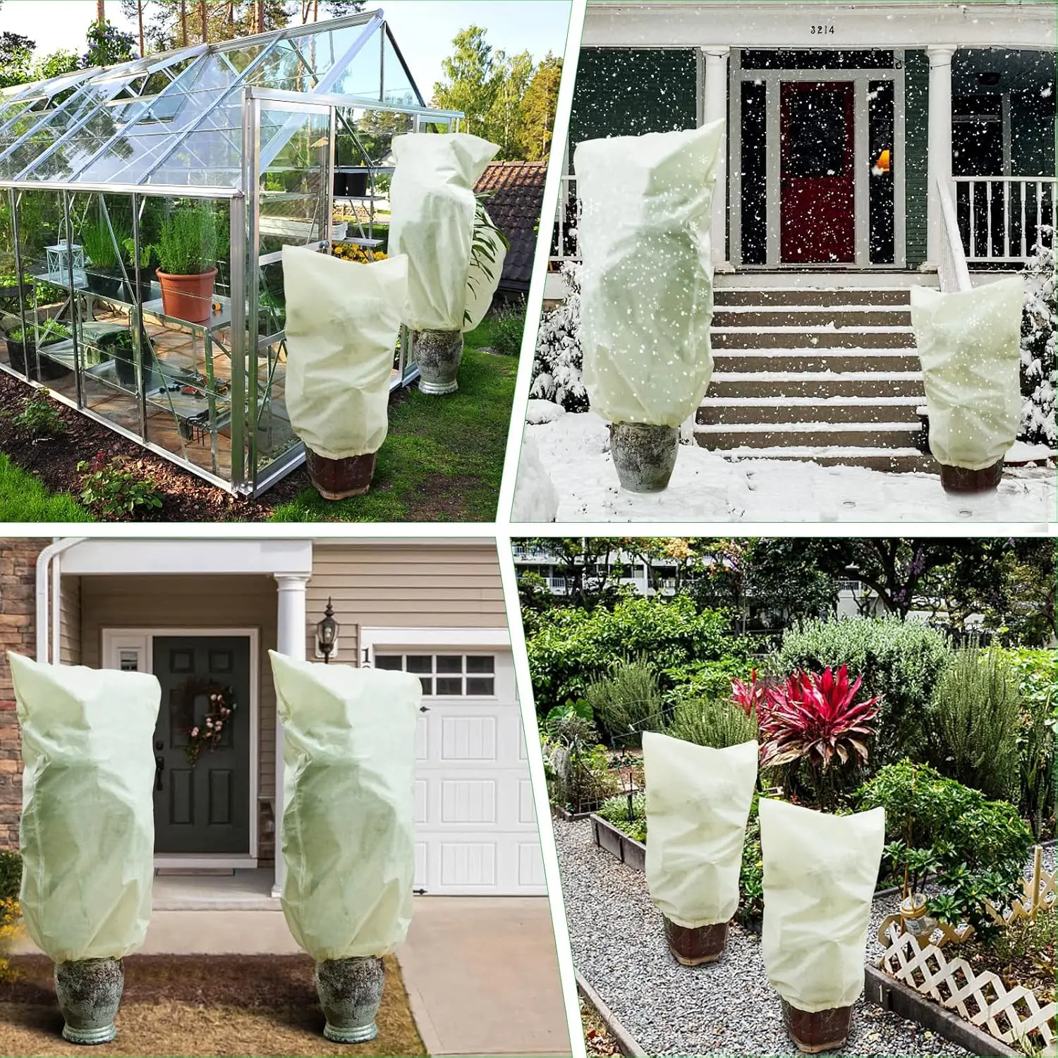 Plant Fleece Frost Protection Jackets 50g 80x100cm Winter Plant Covers - Image 5