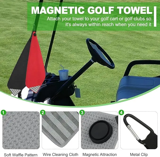 Premium Magnetic Golf Towel Custom Logo Ultra Absorbent Quick Dry Portable - Image 4
