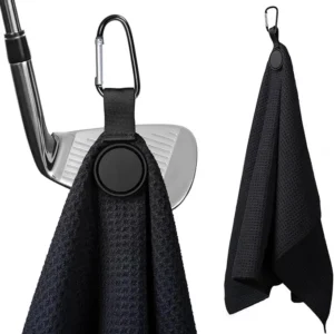 Premium Magnetic Golf Towel with Carabiner Clip for Club Cleaning