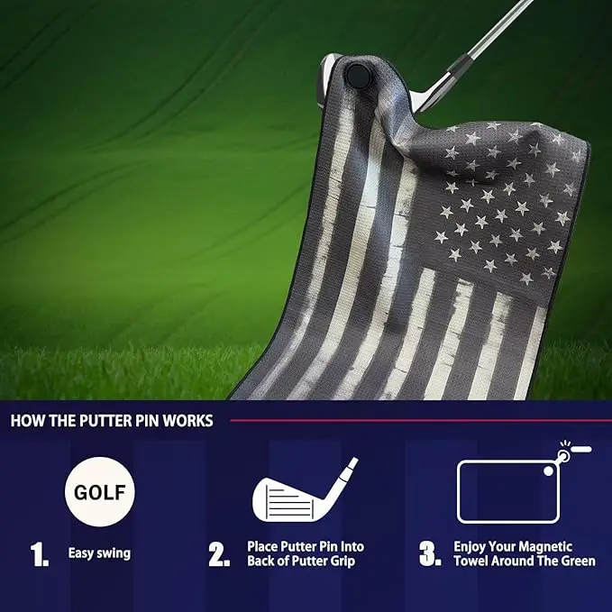 Premium Microfiber Golf Towel Quick Dry Highly Absorbent Waffle Weave for Club Cleaning - Image 3